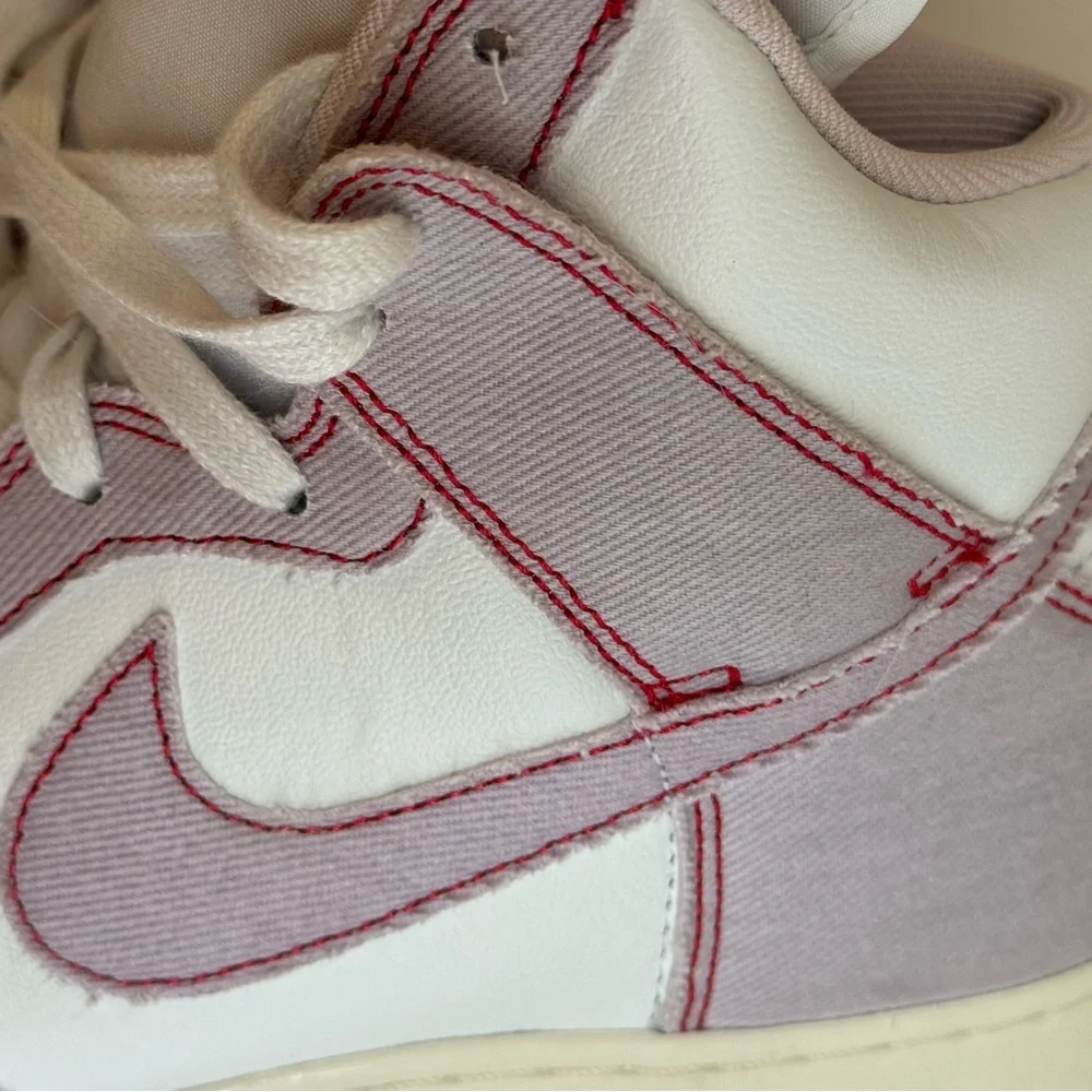 Nike Dunk High White Pink Canvas Sneakers Women’s | Retro Streetwear | Size 11.5